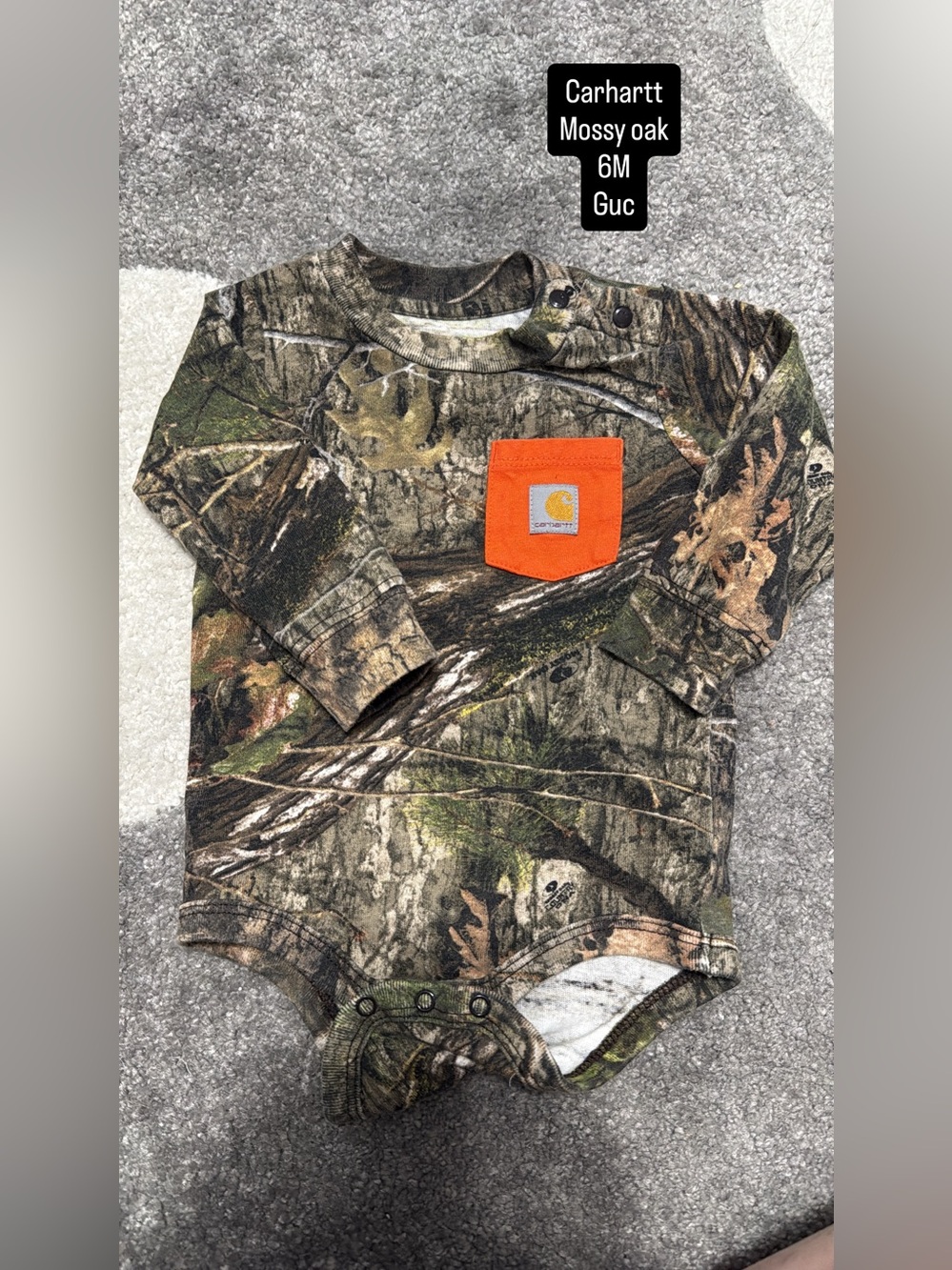 Carhartt Mossy Oak Camo One-Piece with Orange Pocket